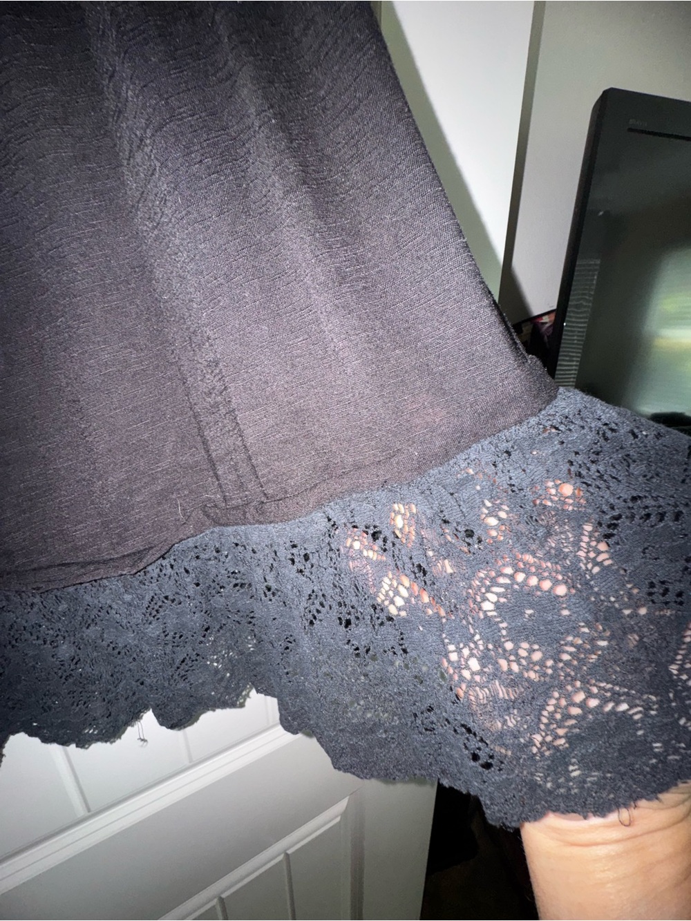 Kori Black Lace-Hem Tank Top - Picture 2 of 4